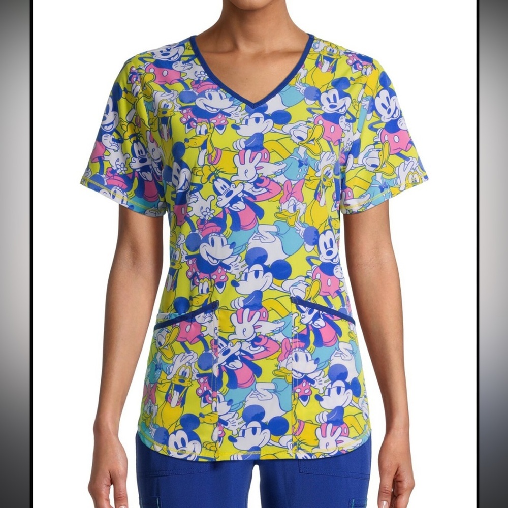 $10 clearance sale Disney Mickey Mouse Scrubs Top 2X 100% Cotton 151